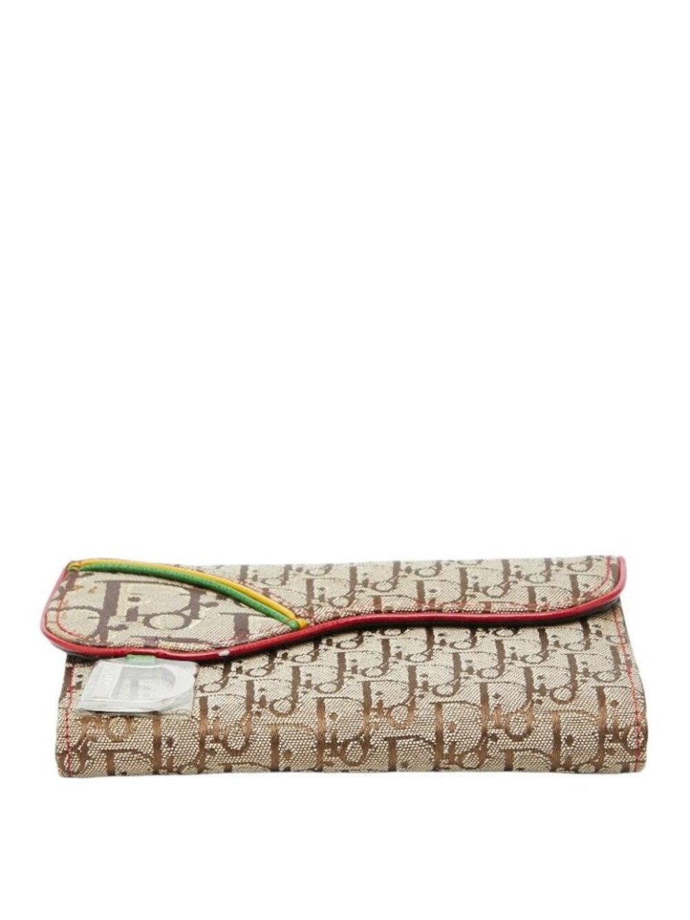 Dior Trotter Saddle Bifold Wallet Beige Multicolor Canvas Leather - Picture 3 of 9